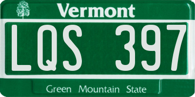 VT license plate LQS397