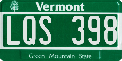 VT license plate LQS398