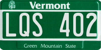 VT license plate LQS402