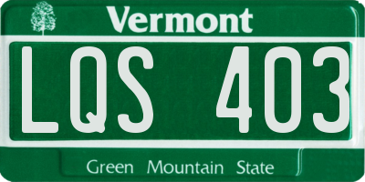 VT license plate LQS403