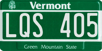 VT license plate LQS405