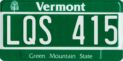 VT license plate LQS415