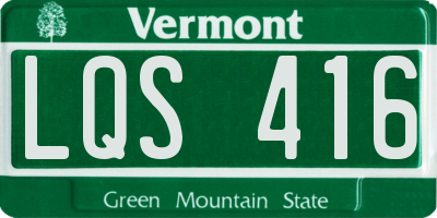 VT license plate LQS416