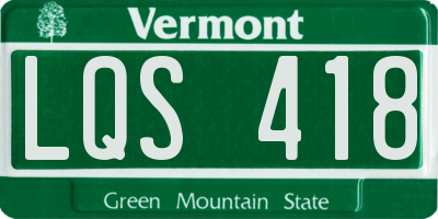 VT license plate LQS418