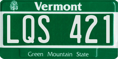 VT license plate LQS421