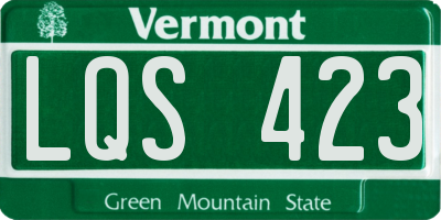 VT license plate LQS423