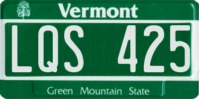 VT license plate LQS425