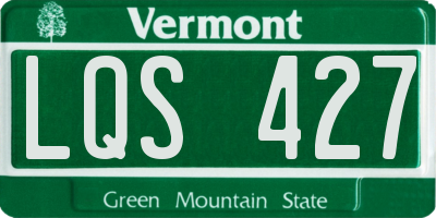 VT license plate LQS427