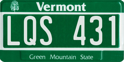 VT license plate LQS431