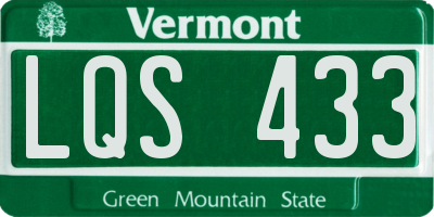 VT license plate LQS433