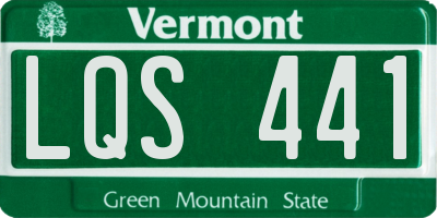 VT license plate LQS441
