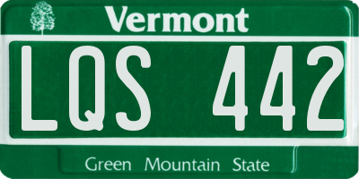 VT license plate LQS442