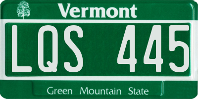VT license plate LQS445