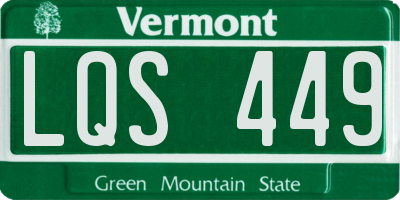 VT license plate LQS449