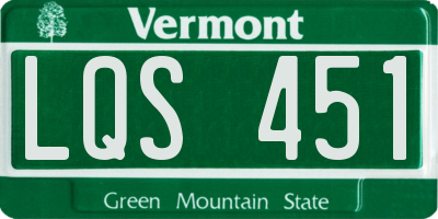 VT license plate LQS451