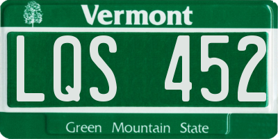 VT license plate LQS452