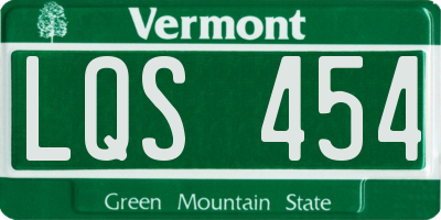 VT license plate LQS454