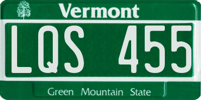 VT license plate LQS455