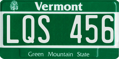 VT license plate LQS456