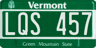 VT license plate LQS457