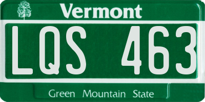 VT license plate LQS463