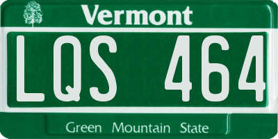VT license plate LQS464