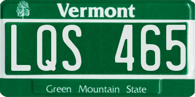 VT license plate LQS465