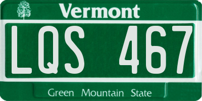 VT license plate LQS467