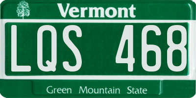 VT license plate LQS468
