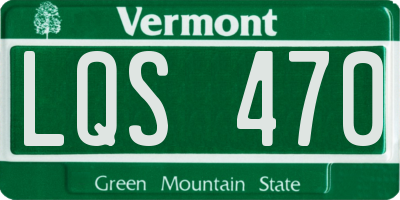 VT license plate LQS470