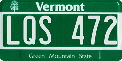 VT license plate LQS472