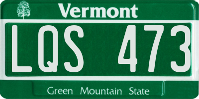 VT license plate LQS473