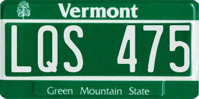 VT license plate LQS475