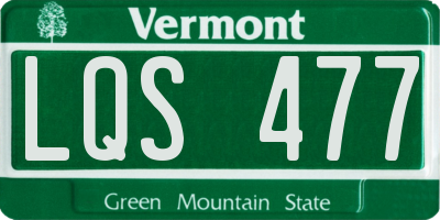 VT license plate LQS477
