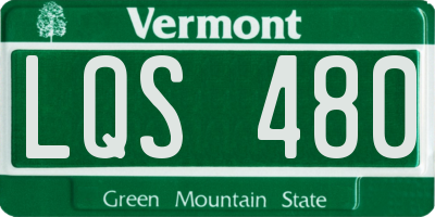 VT license plate LQS480