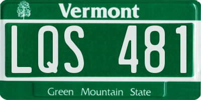 VT license plate LQS481