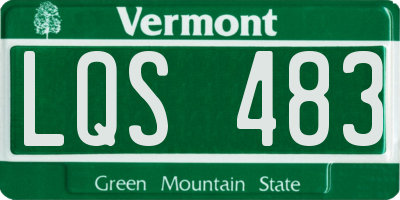 VT license plate LQS483