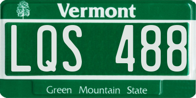VT license plate LQS488