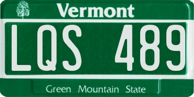 VT license plate LQS489