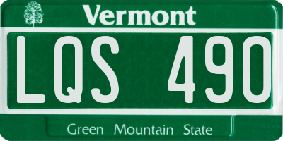 VT license plate LQS490