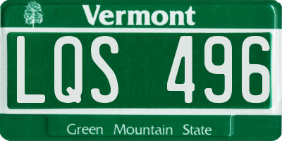 VT license plate LQS496