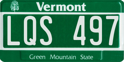 VT license plate LQS497
