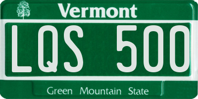 VT license plate LQS500