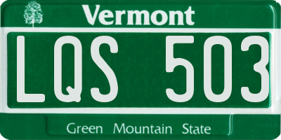 VT license plate LQS503