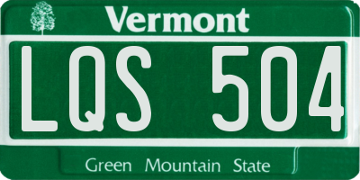 VT license plate LQS504