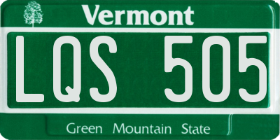VT license plate LQS505