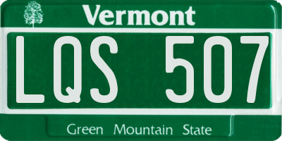 VT license plate LQS507