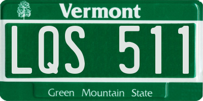 VT license plate LQS511