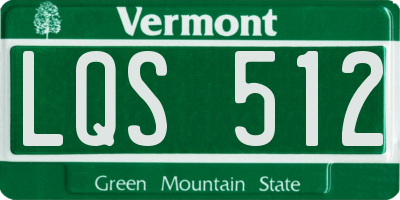 VT license plate LQS512