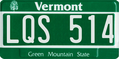 VT license plate LQS514